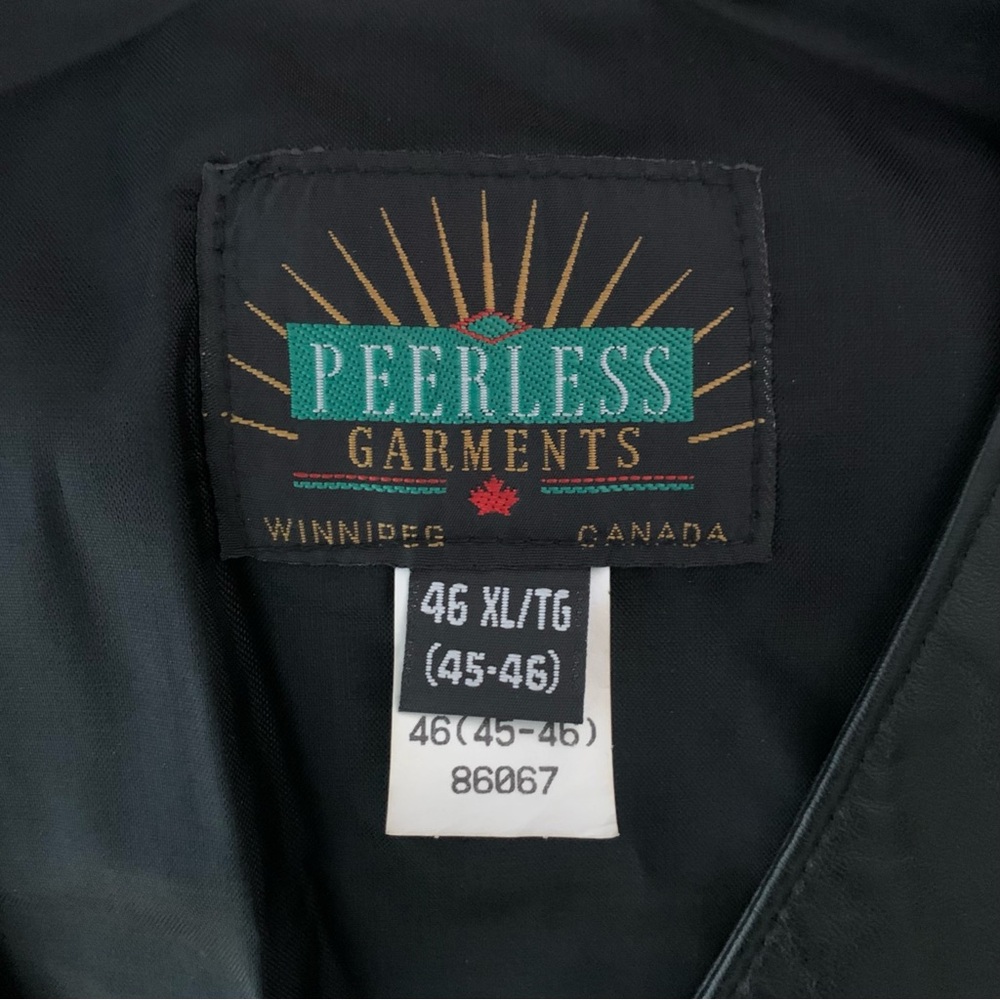 Vintage Peerless Garments Black Leather Vest, Size XL - Picture 5 of 10